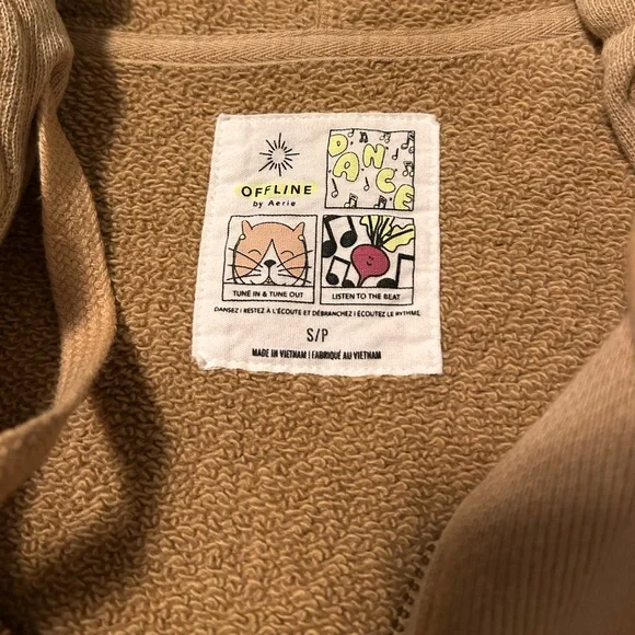 Womens Offline By Aerie Full Zip Cropped Hoodie - Picture 2 of 2